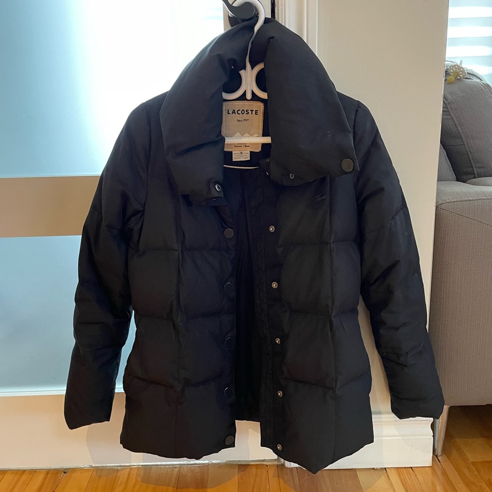 Lacoste women puffer black coat